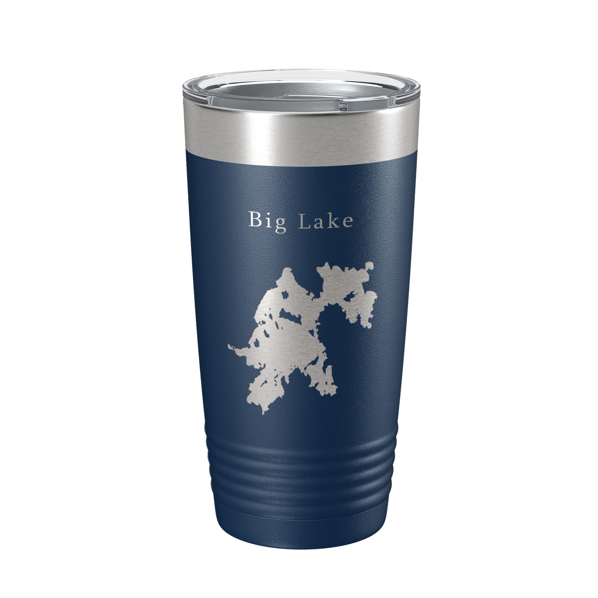 Big Lake Map Tumbler Travel Mug Insulated Laser Engraved Coffee Cup Maine 20 oz